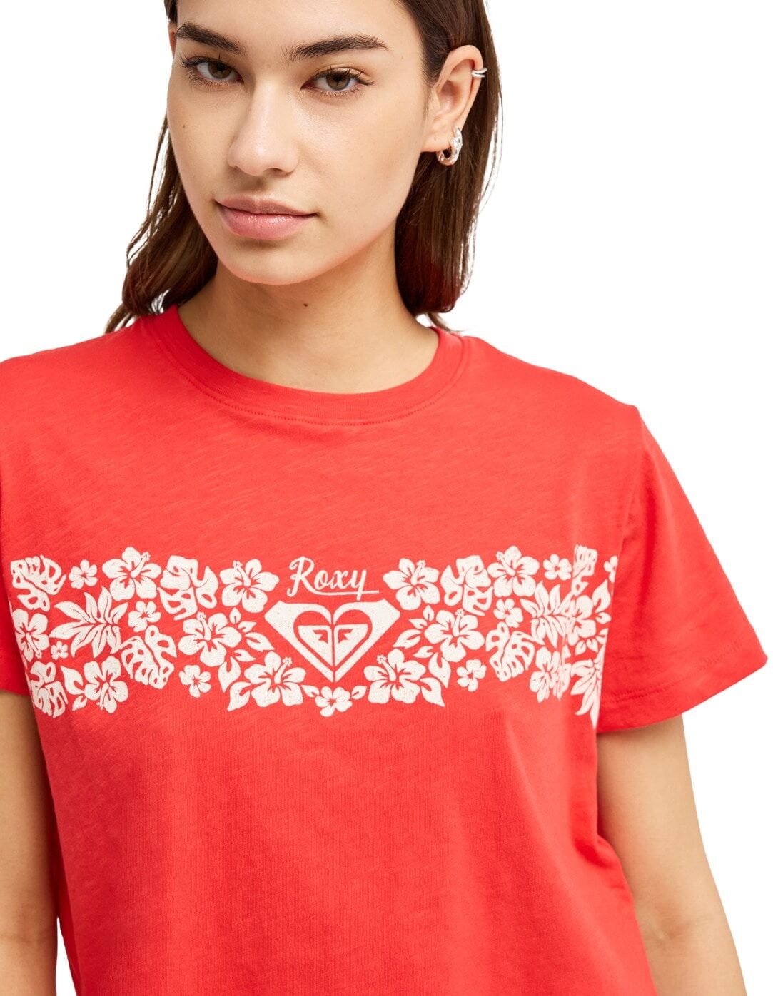 T-Shirt ROXY "Endless Weekends", Damen, Gr. M, rot (hibiscus), Obermaterial: 100% Baumwolle., Shirts T-Shirt hibiscus M