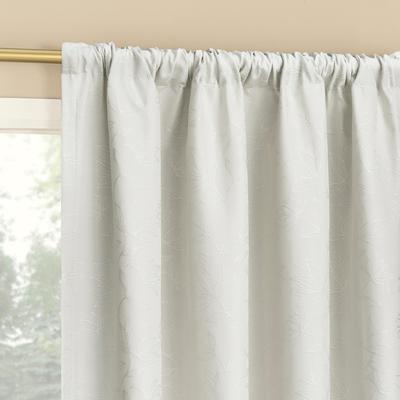 Sun Zero Bronte Floral Jacquard Total Blackout Rod Pocket 1-Piece Curtain Panel, Single Panel