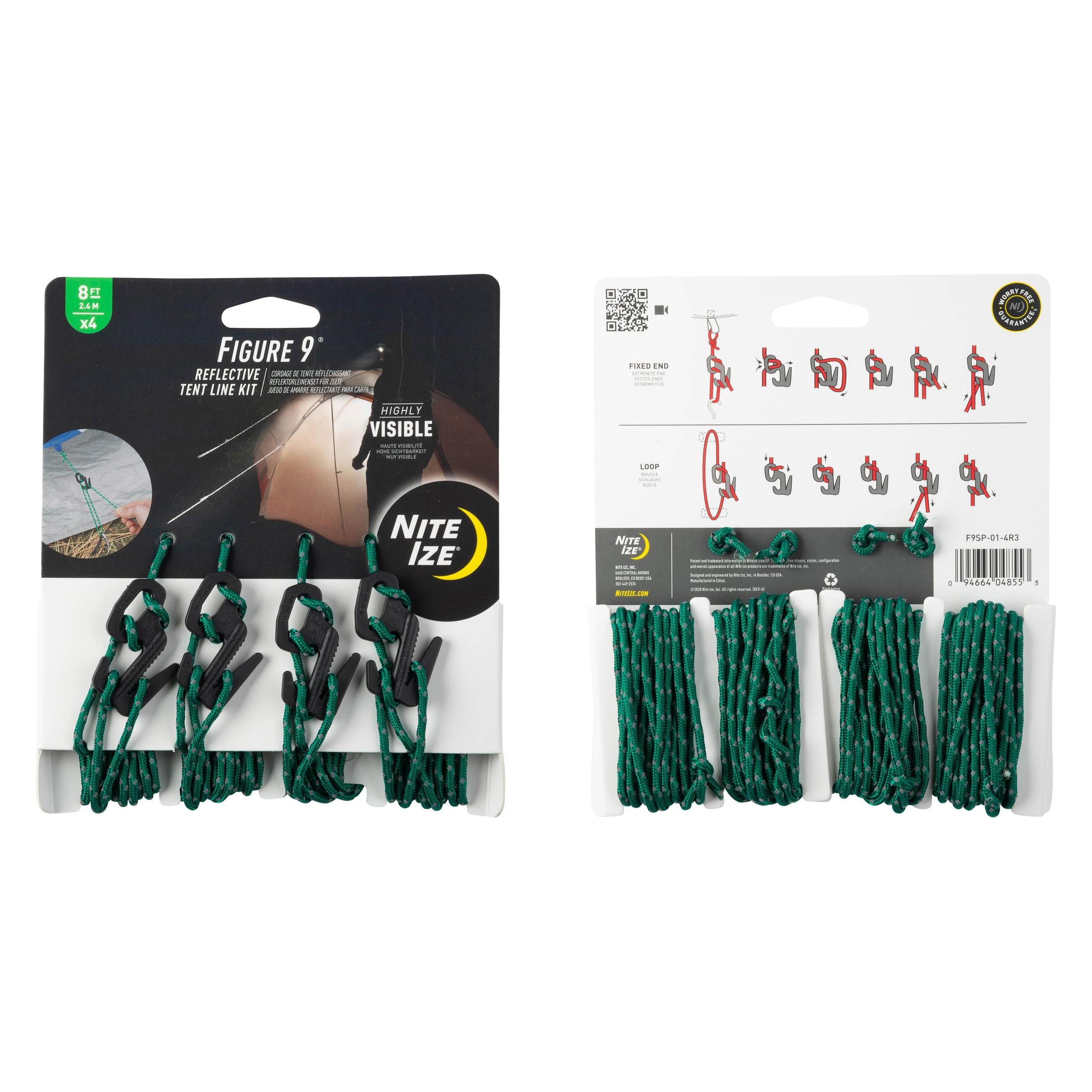 Nite Ize Figure 9 Reflective Tent Line Kit (F9SP-01-4R3)