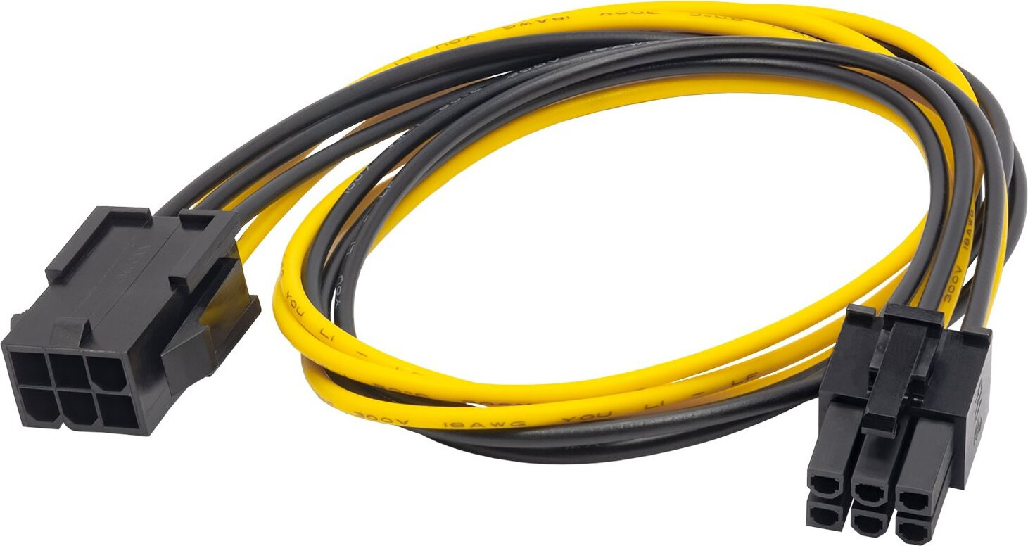 Akyga AK-CA-46 PCI-E 6-pin naar PCI-E 6-pin adapterkabel, 0,4 m