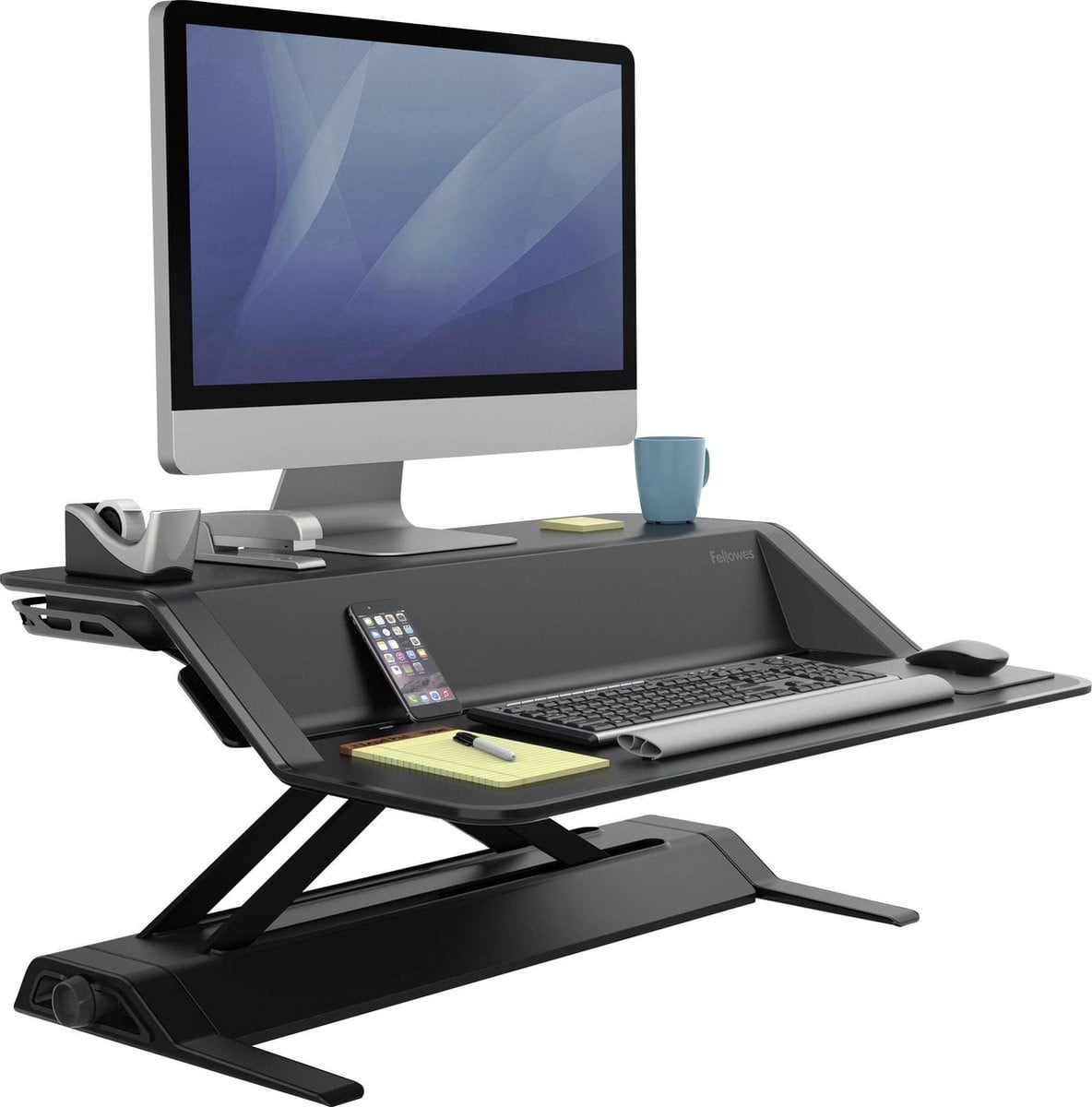 Fellowes Zit-Sta Bureau Verhoger – Verstelbaar Ergonomisch Bureau Opzetstuk voor Thuiswerkplek