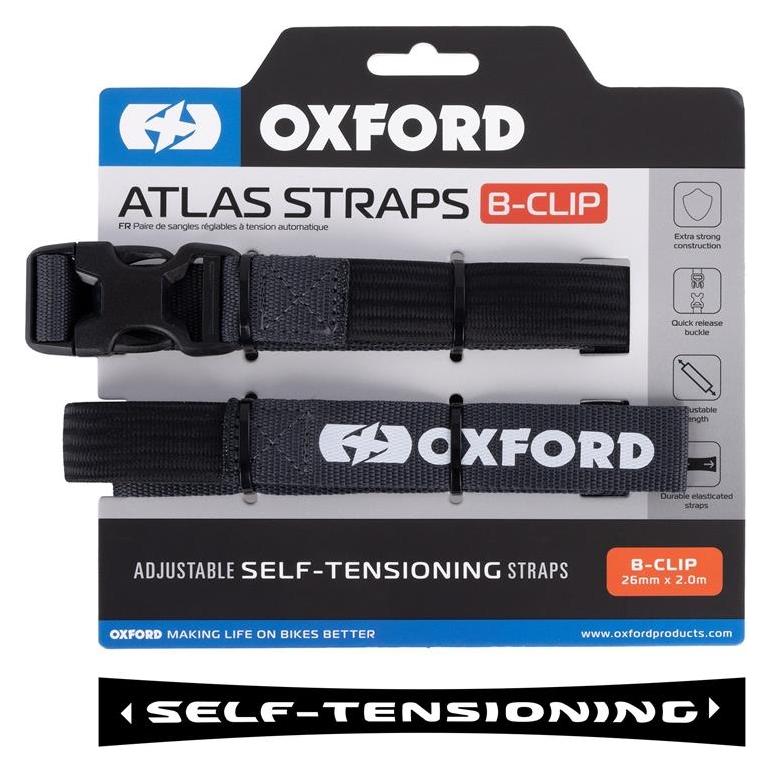 Oxford Atlas B-Clip (Paar) 26 mm x 2,0 m, Asphalt (OX322)