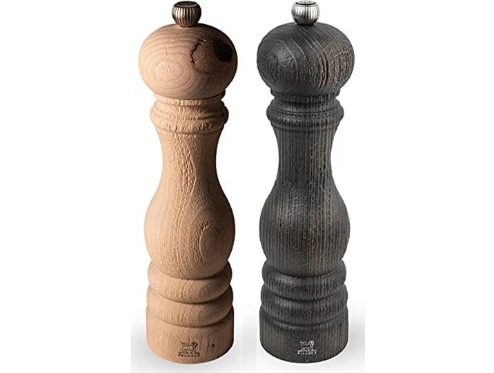 Dekomiro Geschenkset Peugeot Paris Nature Salzmühle und Nature Dark Pfeffermühle 22cm mit 100 Gramm Salz gratis