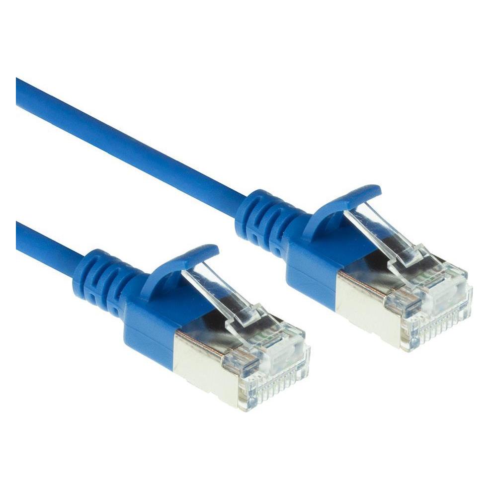 ACT Blue 5 meter LSZH U/FTP CAT6A datacenter slimline patch cable snagless with RJ45 connectors (U/FTP, CAT6a, 5 m) (DC7605)