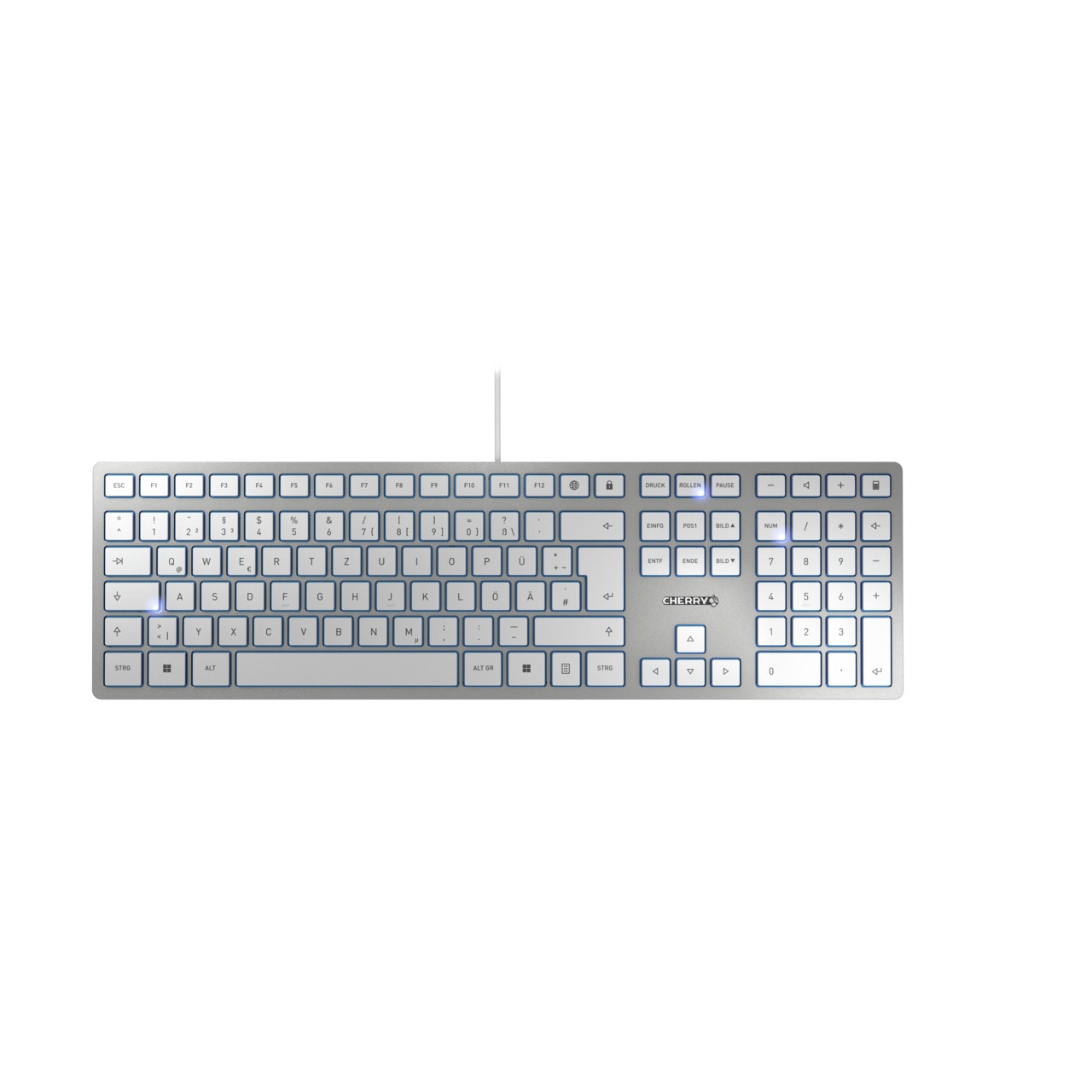 Cherry KC 6000 Slim Tastatur kabelgebunden, Silber