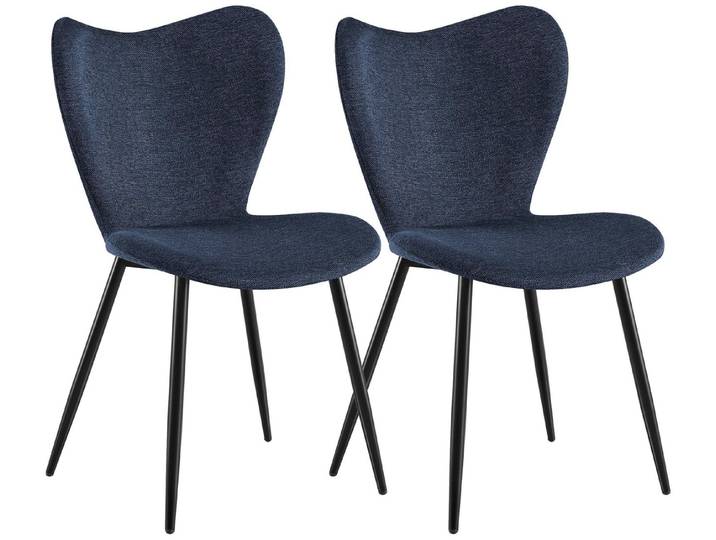 furnicato Esszimmerstuhl 2er Set Maika 50x80x58 cm blau Stoff (2 St)