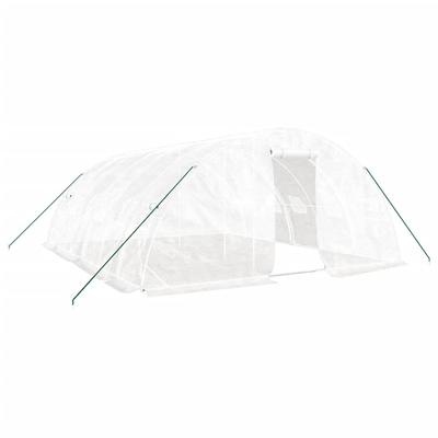 Helloshop26 - Gewächshaus Zelt Unterstand Pflanzen Blumen Gemüse mit Stahlrahmen 30 m² 6 x 5 x 2,3 m weiß 02_0044571