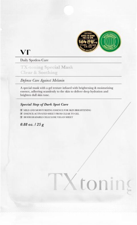 VT Cosmetics TX-Toning Special Mask moisturising face sheet mask for skin with hyperpigmentation 25 g