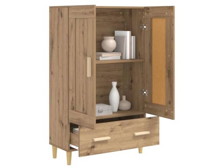 KTHLBRH Sideboard Eiche Handwerk 70 x 31 x 115 cm Holztechnik, 1 Schublade, reversible Tür, Montage erforderlich