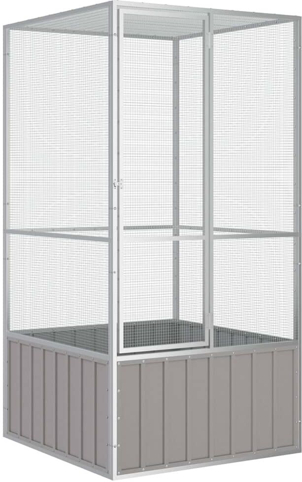 vidaXL Jaula de pájaros acero galvanizado gris 111x107x211,5 cm Gris
