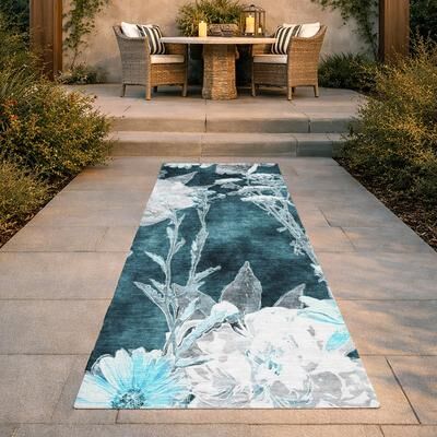 Addison Rugs Machine Washable Indoor/ Outdoor Floral Lakeview Chantille Rug