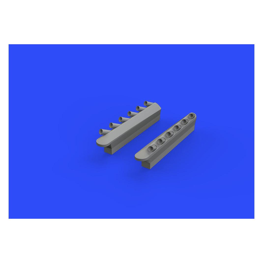 Eduard P-51D exhaust stacks w/fairing f.Airfix (648344)