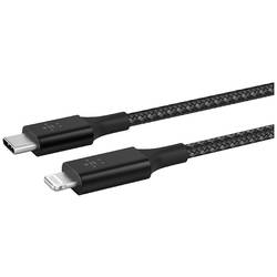 Parat USB-Kabel USB-C® Stecker, Apple Lightning Stecker 1.00 m Schwarz Stoff-Ummantelung 990597999