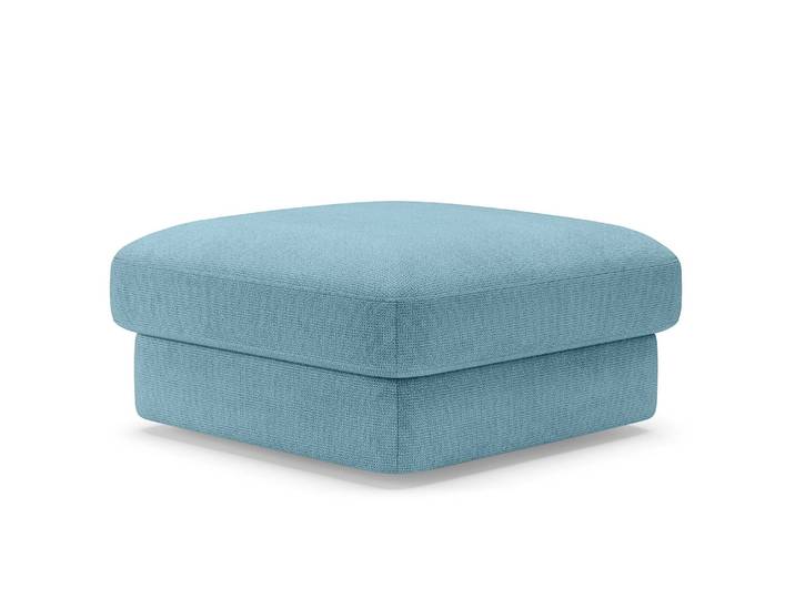 Repose-pieds capitonné petit Bleu/Bleu clair Tissu Palila Moderne