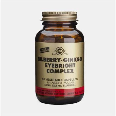 SOLGAR BILBERRY GINKGO EYEBRIGHT COMPLEX 60 CAPSULAS