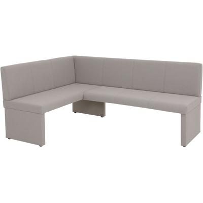 Eckbank HELA "TURIN", beige (schlamm, schlamm), B:200cm H:90cm T:61cm, Holz, Polyester, Stoff, Sitzbänke, Eckbank, Eckbank, Gestell aus Holz, gepolstert, in 2 Ausführungen, Webstoff