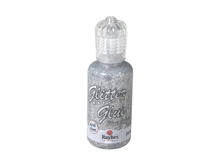 Rayher Glitterglue Metallic Silber 20 ml