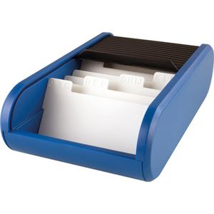 Helit Visitenkartenbox H6218093 the personal, für 300 Visitenkarten, Kunststoff, blau / schwarz