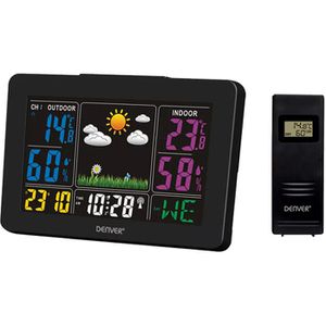 Denver Wetterstation WS-540B, Funk, digital, mit Außensensor, Wettervorhersage, Farbdisplay & 4 Messwerten