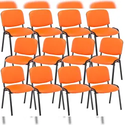 CLP 12er Set Besucherstuhl Ken Kunstleder orange