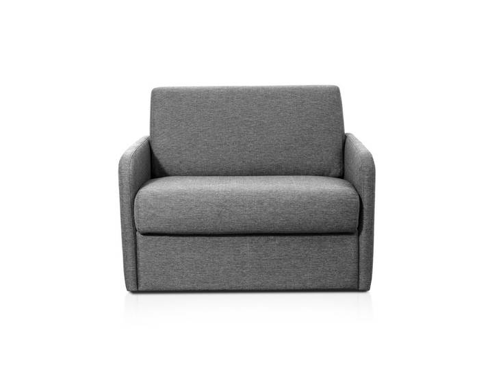 Fauteuil Convertible Express DAPHNÉ en tissu - Matelas 70x190 cm - Gris foncé