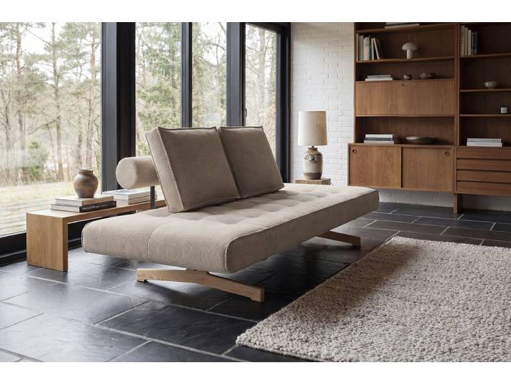 3-Sitzer INNOVATION LIVING ™ Ghia Schlafsofa, Couch mit Wohlfühl-Faktor , beige, B:178cm H:83cm T:93cm, Sofas, 3-Sitzer, eine große Liegefläche mit geringer Stellfläche, beidseitig abklappbar