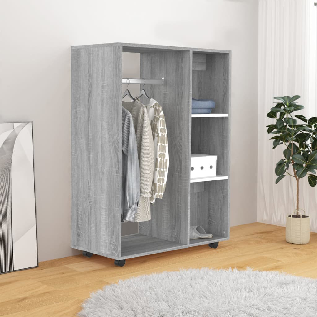 Ebern Designs Ayanda Manufactured Wood Wardrobe Grey Sonoma 110cm H X 80cm W X 40cm D