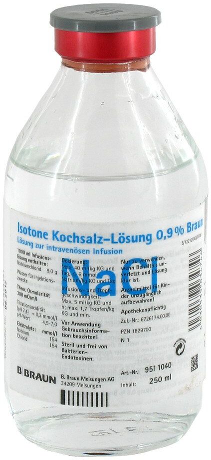 Kochsalzlösung 0,9% Glasflasche