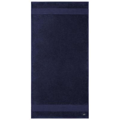 Duschtuch LACOSTE "LLECROCO", blau (marine), B:70cm L:140cm, Frottier, Obermaterial: 100% Baumwolle, Handtücher, mit Label-Applikationen