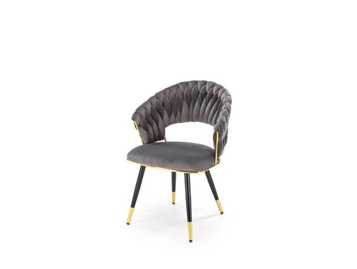 designimpex Esszimmerstuhl Design Esszimmerstuhl STH-300 Samt Stuhl Stühle Flechtstuhl gewebt