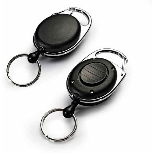 DURABLE Ausweishalter mit Jojo und LED, oval, schwarz
