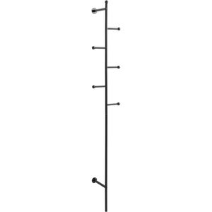 AC-Design Wandgarderobe Aspen, Metall, 25 x 171cm, mit 6 Haken, schwarz