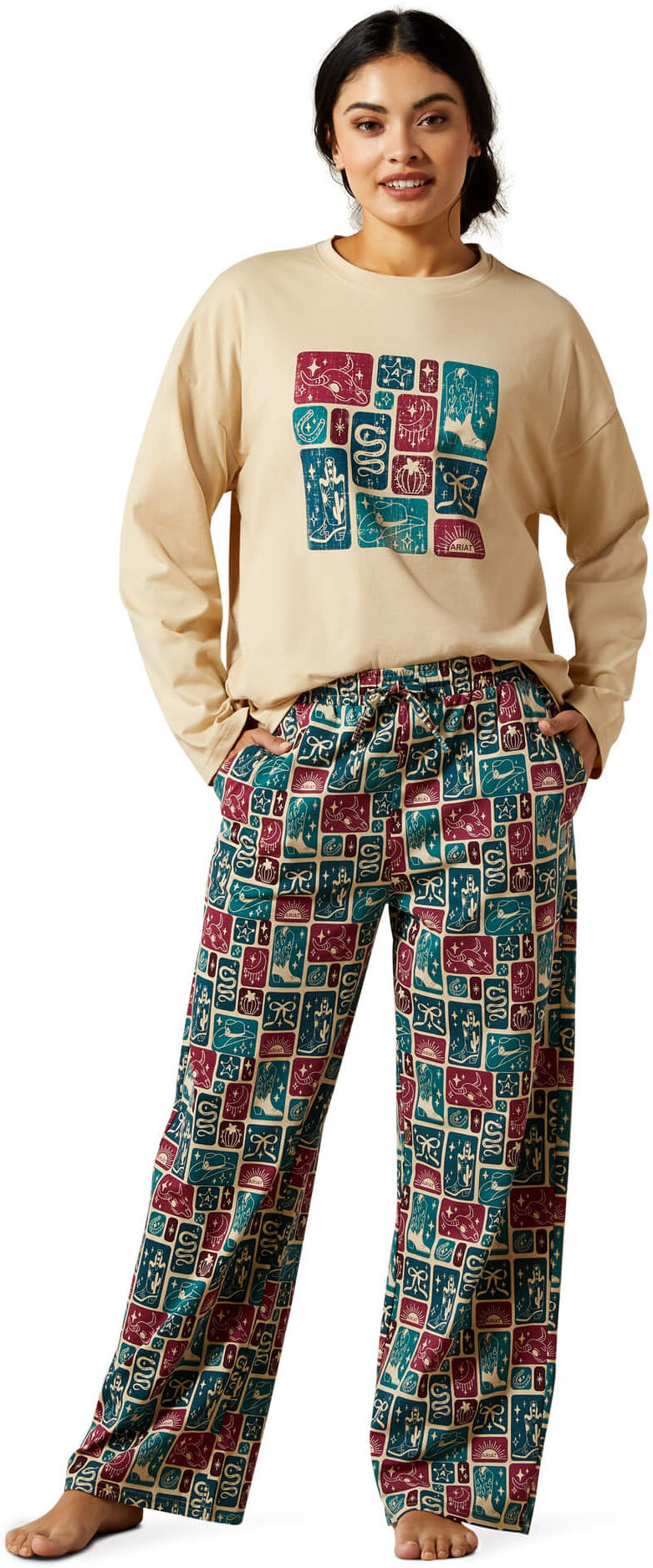 Women's Dreams Pajama Set in Western Blocks, Size: Small by Ariat