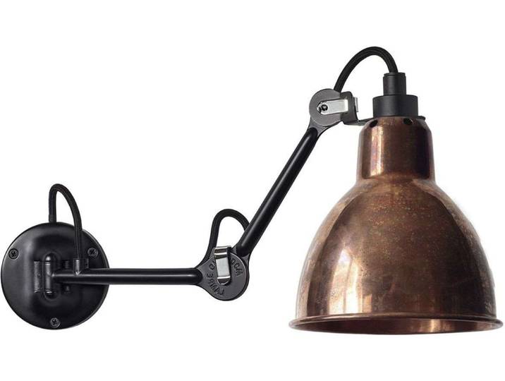 Lampe Gras 204 Wandleuchte, schwarz/rohkupfer – DCW - Wohnzimmer - Design - Metall