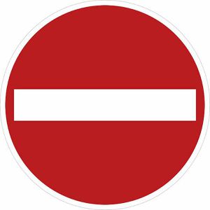 SafetyMarking Verkehrsschild StVO zugelassen, 42 cm, VZ 267, RA1/C, Verbot der Einfahrt