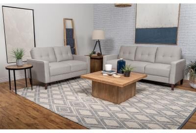 Coaster Bowen Upholstered Track Arm Tufted Sofa Set