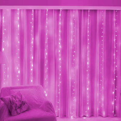 Inspire Curations Remote Control Cascading Fairy Lights pink 3x3m