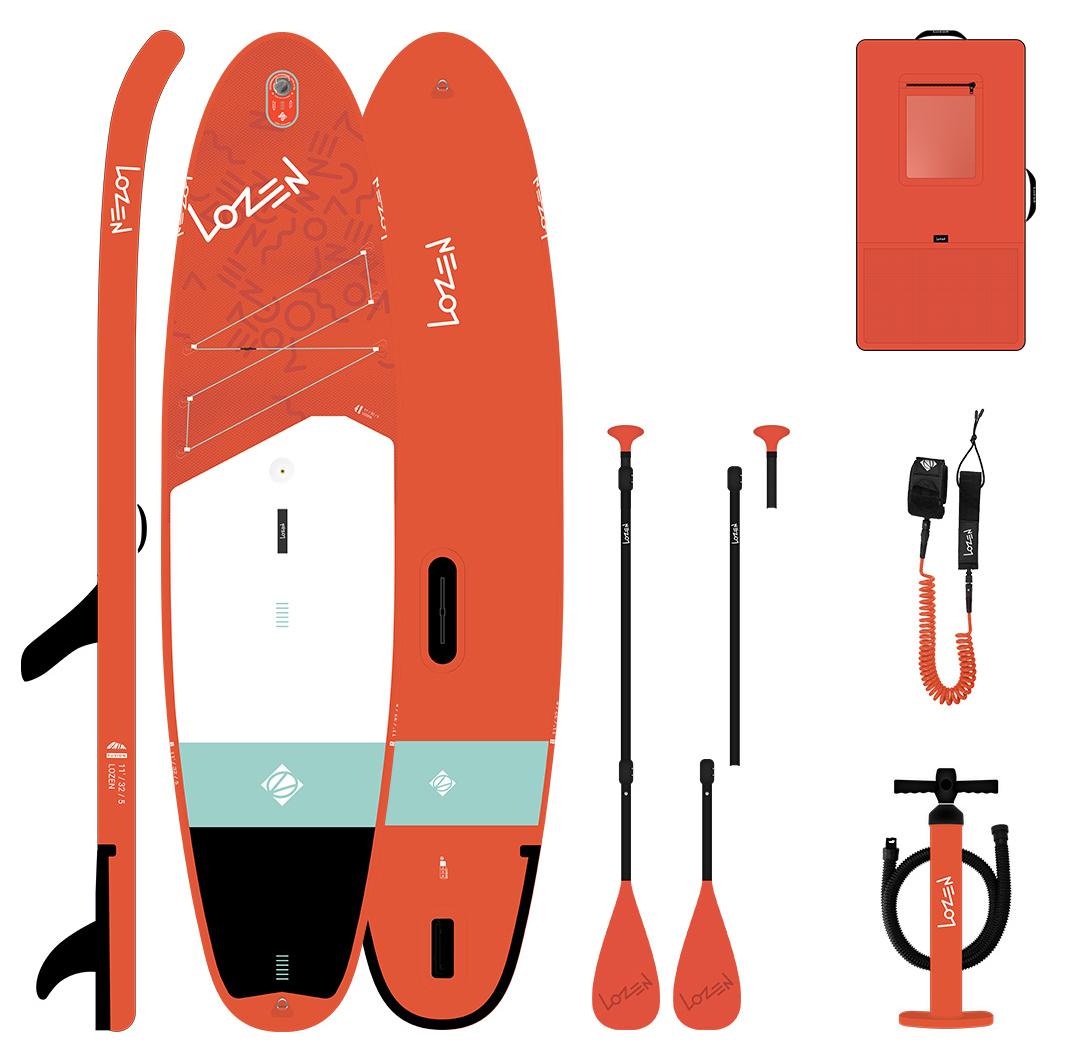 Lozen Redline 11' - Aufblasbares SUP & Windsurf Board 2-in-1