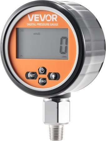VEVOR Digitale hydraulische drukmeter, 0-700 bar druksensor met 1/4 inch NPT-aansluiting, zilverkleurige roestvrijstalen behuizing