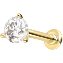 14 Karat Gold Labret mit Innengewinde MOISSANIT