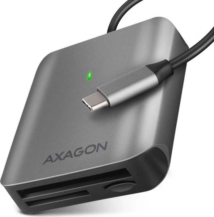 AXAGON CRE-S3C, 3-slot & lun card reader, UHS-II support, SUPERSPEED USB-C