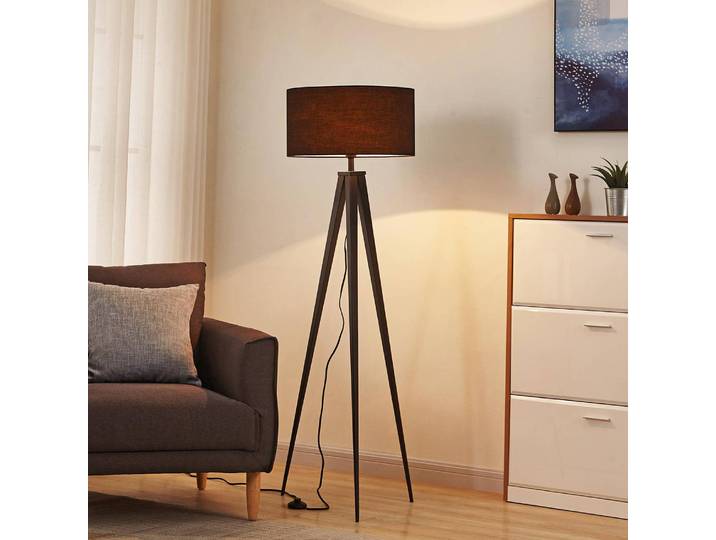 Lampadaire Tripod I Ø 50cm Noir Coton E27
