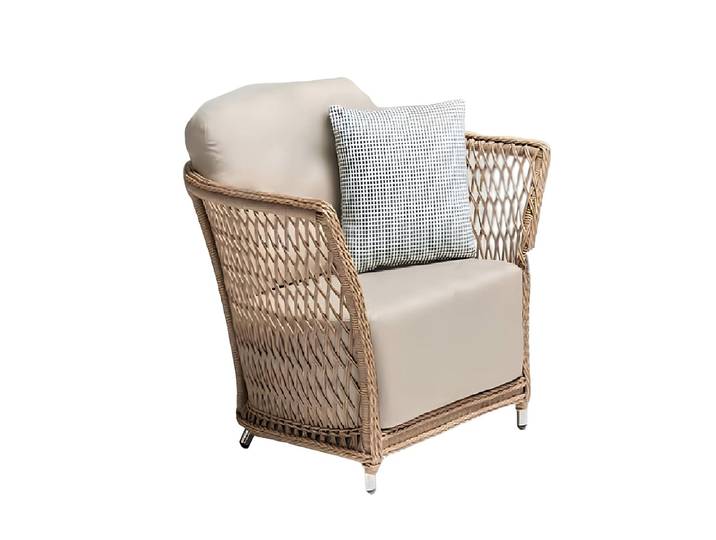 Xlmoebel Sessel Beiger Rattan-Sessel mit modernem Design für stilvolle Akzente (Sessel), Hergestellt in Europa