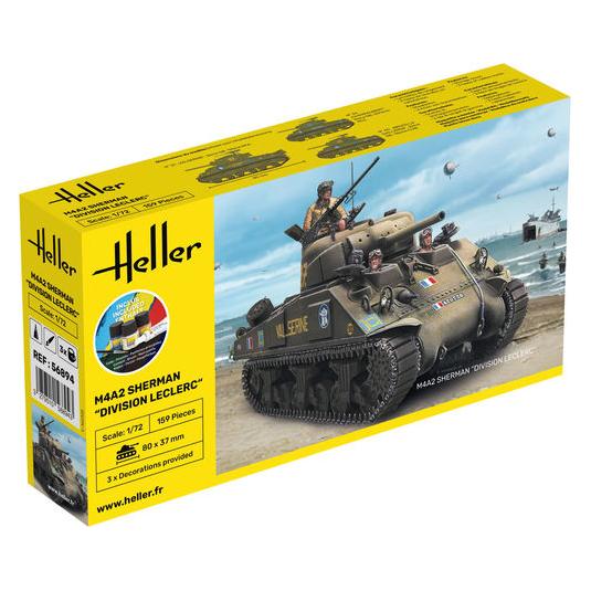 Heller STARTER KIT M4A2 Sherman "Division Leclerc" (deco.FR KIT (56894)