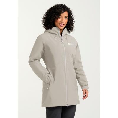 Winterjacke JACK WOLFSKIN "HEIDELSTEIN INS JKT W", Damen, Gr. XL (46), beige (palesand), Obermaterial: 100% Polyester. Futter: 100% Polyester. Füllung: 100% Polyester, Jacken Winterjacke, mit langem Schnitt, wasserdicht, winddicht, atmungsaktiv