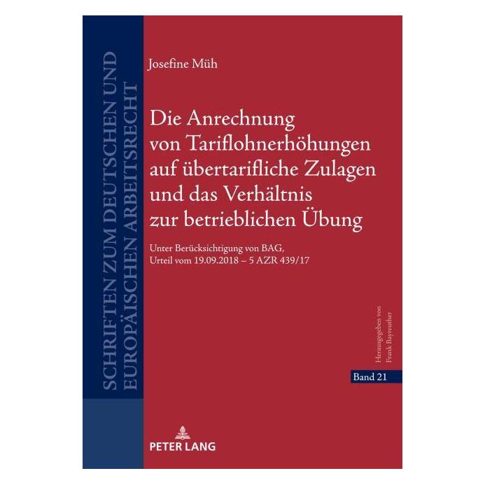 Peter Lang Müh:Die Anrechnung von Tariflohnerhöhun (Deutsch, Hardcover, Josefine Müh) (67841164)