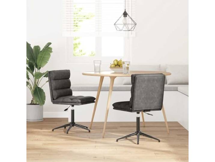 KFPOERTFGD Esszimmerstühle 2 STK. Kunstleder Höhenverstellbar Schwarz Modernes Design, Pflegeleichte Oberfläche, Stabiles Metallgestell