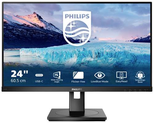 Philips Monitore 243S1/00 LED-Monitor EEK D (A - G) 60.5 cm (23.8 Zoll) 16:9 4 ms HDMI, DisplayPort, USB-C IPS LCD