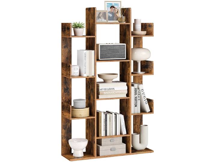 SONGMICS Regal RUSTIK 86x25x140cm spanplatte melamin