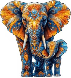 Inspire Essentials Wooden Animal Jigsaw Puzzle Unique Dog Puzzle Gift For Adults And Kids elephant a5